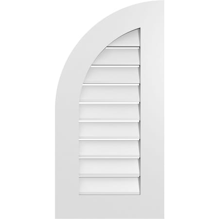 Ekena Millwork Quarter Round Top Left Surface Mount PVC Gable Vent w/ 3-1/2"W x 1"P Standard Frame, 16"W x 32"H GVPQL16X3201SF